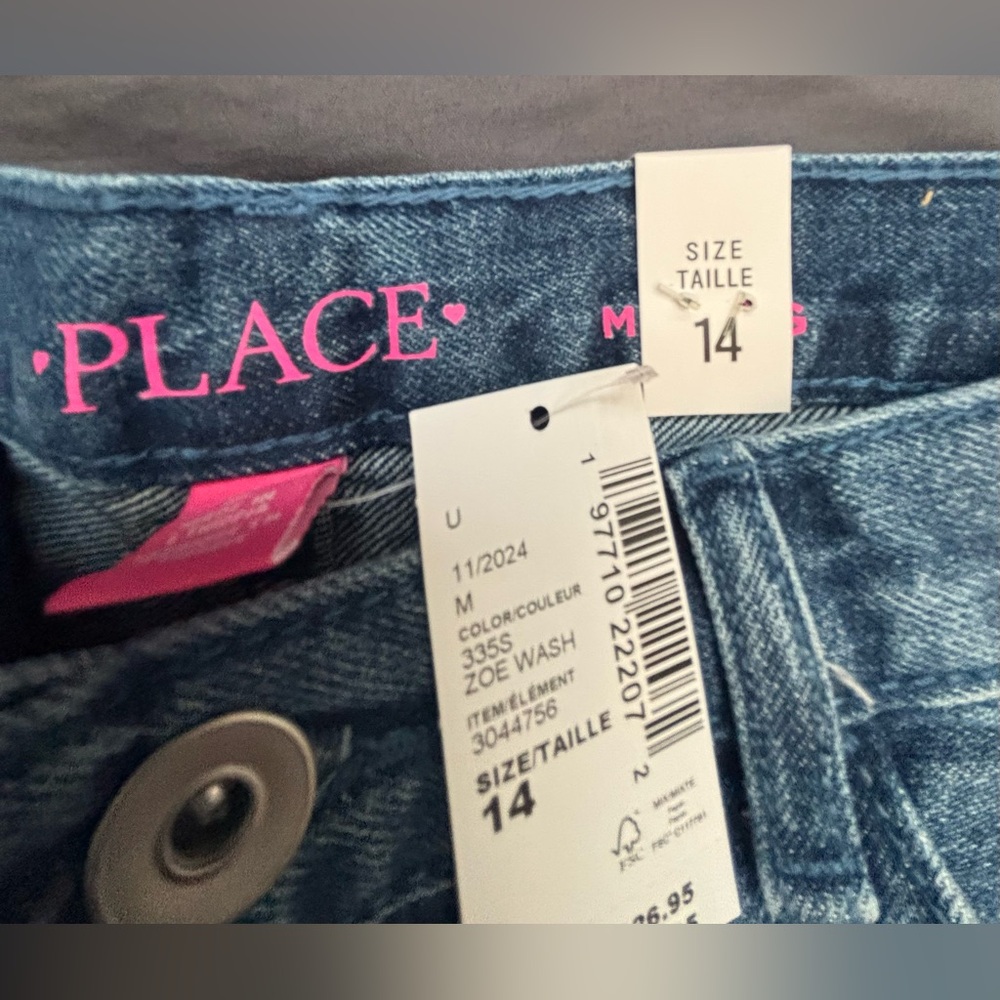 Children’s Placed Distressed Frayed Hem Girls Denim Shorts-Size 14 - Picture 6 of 6